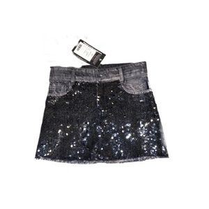 Flowers by Zoe Black, Sequin, Jean Skirt